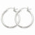 14k White Gold Diamond-cut 2mm Round Tube Hoop Earrings