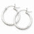 14k White Gold Diamond-cut 2mm Round Tube Hoop Earrings