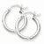 14k White Gold Diamond-cut 2mm Round Tube Hoop Earrings