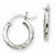 14k White Gold Diamond-cut 2mm Round Tube Hoop Earrings