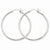 14k White Gold Diamond-cut 2mm Round Tube Hoop Earrings