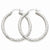 14k White Gold Diamond-cut 3mm Round Hoop Earrings