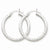 14k White Gold Diamond-cut 3mm Round Hoop Earrings