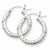 14k White Gold Diamond-cut 3mm Round Hoop Earrings