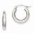 14k White Gold Satin Diamond-cut 3mm Round Hoop Earrings