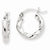 14k White Gold 3mm Twisted Hoop Earrings