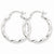 14k White Gold 3mm Twisted Hoop Earrings