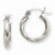 14k White Gold Polished 3.25mm Twisted Hoop Earrings