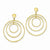 14k Yellow Gold Fancy Circle Dangle Post Earrings