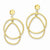 14k Yellow Gold Polished Patterned Dangle Post Earrings