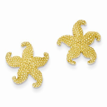 14k Yellow Gold Starfish Post Earrings