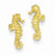 14k Yellow Gold Mini Seahorse Post Earrings