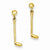 14k Yellow Gold Golf Club Dangle Earrings