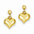 14k Yellow Gold Polished Puffed Heart Dangle Post Earrings