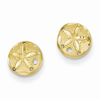 14k Yellow Gold Diamond-cut S& Dollar Earrings