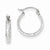 14k White Gold Diamond-cut 2.8x15mm Hollow Hoop Earrings