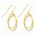 14k Yellow Gold Polished Double Circle Dangle Wire Earrings