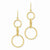 14k Yellow Gold 3 Circle Dangle Wire Earrings