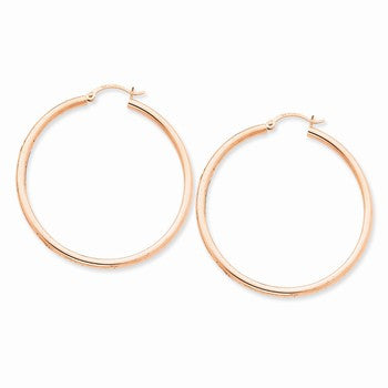 14k Rose Gold 2.5mm Polished Hoop Earrings