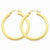 14k Yellow Gold 3mm Polished Square Hoop Earrings