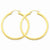 14k Yellow Gold 3mm Polished Square Hoop Earrings