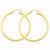 14k Yellow Gold 3mm Polished Square Hoop Earrings