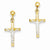 14k Two-tone Hollow Crucifix Earrings