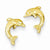 14k Yellow Gold Dolphin Post Earrings