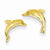 14k Yellow Gold Dolphin Post Earrings