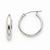 14k White Gold Round Tube Hoop Earrings