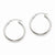 14k White Gold Round Tube Hoop Earrings