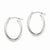 14k White Gold Polished 3.75mm Oval Tube Hoop Earrings