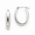 14k White Gold Polished 3.75mm Oval Tube Hoop Earrings