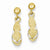 14k Two-tone Single Flip-Flop Post Earrings