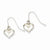 14k White Gold Puffed Heart Dangle Earrings