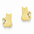 14k Yellow Gold Cat Earrings