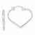 14k White Gold 2mm Heart Hoop Earrings