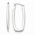 14k White Gold Polished 2.25mm Rectangle Hoop Earrings