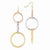 14k Tri-Color Diamond-cut Graduated Circle Dangle Earrings