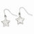 14k White Gold 3-D Diamond-cut Star Dangle Earrings