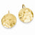 14k Yellow Gold Hammered Circle Disc Earrings