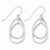 14k White Gold Double Circle Dangle Wire Earrings