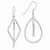 14k White Gold 2 Tier Dangle Wire Earrings