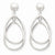 14k White Gold Polished Oval Dangle Post Earrings