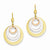 14k Tri-color Circle Leverback Dangle Earrings