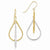 14k Two-tone Tear Drop Tube Earrings