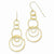 14k Yellow Gold Dangle Circles Earrings