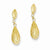 14k Yellow Gold Diamond-cut Puff Teardrop Dangle Earrings