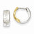 14k Two-tone Textured Hinged Hoop Earrings