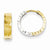 14k Two-tone Textured Hinged Hoop Earrings